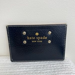 KATE SPADE card holder in black and blush leather